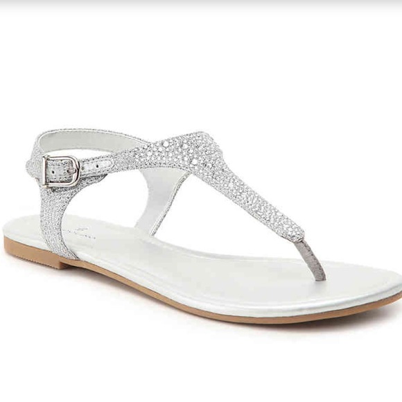 silver sparkly sandals